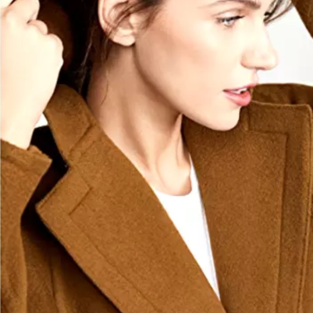 VINCE One-button Hooded Wool Coat In Brown Size M - Picture 5 of 15
